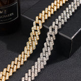 Crystal Cuban Link Chain Choker Necklace Hip Hop Rapper Rhinestones Jewelry