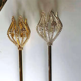 Crystal Scepter Wand Gold/Silver Tiaras Crowns Sceptre King Queen