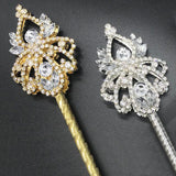 Crystal Scepter Wand Gold/Silver Tiaras Crowns Sceptre King Queen