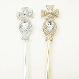Crystal Scepter Wand Gold/Silver Tiaras Crowns Sceptre King Queen