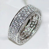 Lab Diamond Ring 925 Silver Party Wedding Band Rings for Women Men