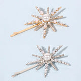 Geometric Star Rhinestone Pearl Hair Pin Hair Accessories for Women