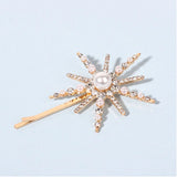 Geometric Star Rhinestone Pearl Hair Pin Hair Accessories for Women