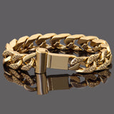 Bling Hip Hop Iced Out Chain Cuban Bracelet Men Women Silver Miami Bracelet
