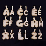 Men's Hip Hop Copper CZ Bubble Letters Pendant Necklace