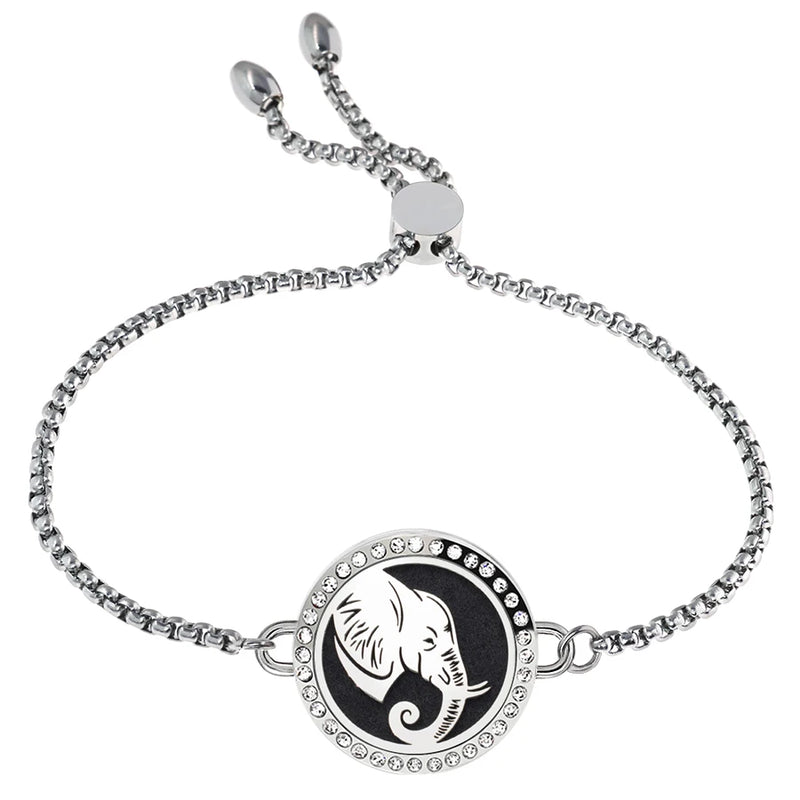 Bling Perfume Locket Aromatherapy Bracelet Stainless Steel