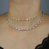 925 Silver Choker Necklace with Cz Crystal for Women