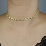 925 Silver Choker Necklace with Cz Crystal for Women