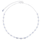 925 Silver Choker Necklace with Cz Crystal for Women