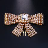 Bling Rhinestone Big Bow-knot Hair Comb Hair Clip Wedding Jewelry for Women