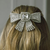 Bling Rhinestone Big Bow-knot Hair Comb Hair Clip Wedding Jewelry for Women
