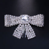 Bling Rhinestone Big Bow-knot Hair Comb Hair Clip Wedding Jewelry for Women