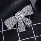Bling Rhinestone Big Bow-knot Hair Comb Hair Clip Wedding Jewelry for Women
