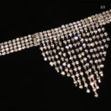 Rhinestone Tassel Head Chain Eyes Mask Party Jewelry for Women
