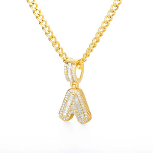 Bling Savage Initial Letters Necklace Ice Out Chain