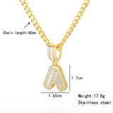 Bling Savage Initial Letters Necklace Ice Out Chain