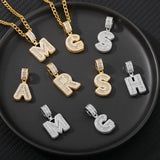 Bling Savage Initial Letters Necklace Ice Out Chain