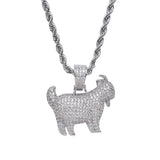 Hip Hop Animal Pendant Brass CZ Necklace CN051