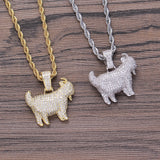 Hip Hop Animal Pendant Brass CZ Necklace CN051