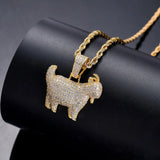 Hip Hop Animal Pendant Brass CZ Necklace CN051