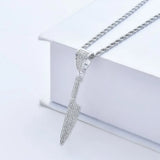 Micro Pave CZ Brass Pendant Necklace ICED OUT CN083
