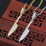 Micro Pave CZ Brass Pendant Necklace ICED OUT CN083