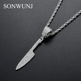 Micro Pave CZ Brass Pendant Necklace ICED OUT CN083