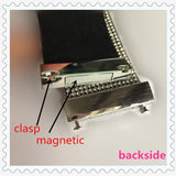 Crystal Rhinestone Leather Bangle Bracelet