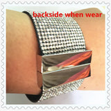 Crystal Rhinestone Leather Bangle Bracelet
