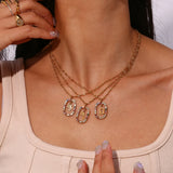 Colorful Rhinestone Steel Zodiac Sign Pendant Necklace - Christmas Gift