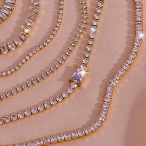 Bridesmaid Gift Tennis Chain Necklace Stainless Steel Jewelry
