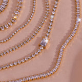 Bridesmaid Gift Tennis Chain Necklace Stainless Steel Jewelry