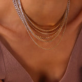 Bridesmaid Gift Tennis Chain Necklace Stainless Steel Jewelry