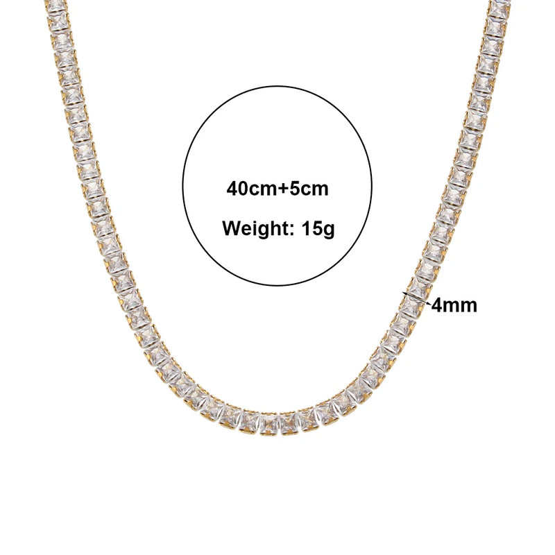 Bridesmaid Gift Tennis Chain Necklace Stainless Steel Jewelry