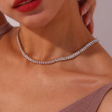 Bridesmaid Gift Tennis Chain Necklace Stainless Steel Jewelry