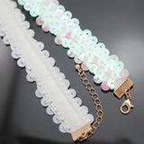 Hologram Sequin Tie Choker Necklace