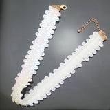 Hologram Sequin Tie Choker Necklace