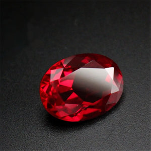 Blood-Red Oval Cut Ruby Gemstone Egg Shape Faceted Ruby Gem
