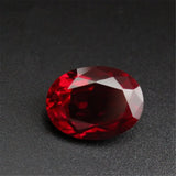 Blood-Red Oval Cut Ruby Gemstone Egg Shape Faceted Ruby Gem