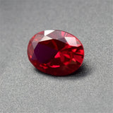 Blood-Red Oval Cut Ruby Gemstone Egg Shape Faceted Ruby Gem