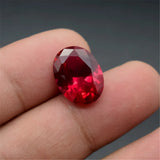 Blood-Red Oval Cut Ruby Gemstone Egg Shape Faceted Ruby Gem