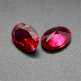Blood-Red Oval Cut Ruby Gemstone Egg Shape Faceted Ruby Gem