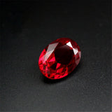 Blood-Red Oval Cut Ruby Gemstone Egg Shape Faceted Ruby Gem