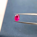 Blood-red Ruby Oval Faceted Frosted Bottom Loose Gemstone LAB-CREARED