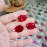 Blood-red Ruby Oval Faceted Loose Gemstone LAB-CREARED Red Corundum 5#
