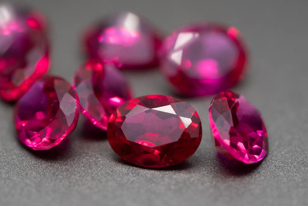 Blood-red Ruby Oval Faceted Loose Gemstone LAB-CREARED Red Corundum 5#