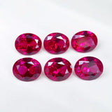 Blood-red Ruby Oval Faceted Loose Gemstone LAB-CREARED Red Corundum 5#