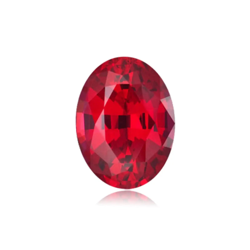 Blood-red Ruby Oval Faceted Loose Gemstone LAB-CREARED Red Corundum 5#