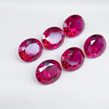 Blood-red Ruby Oval Faceted Loose Gemstone LAB-CREARED Red Corundum 5#