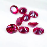 Blood-red Ruby Oval Faceted Loose Gemstone LAB-CREARED Red Corundum 5#